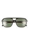 Ray Ban Bill One 60mm Square Sunglasses In Black