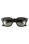 Ray Ban Mega Hawkeye 53mm Square Sunglasses In Black