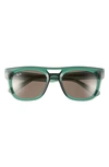 Ray Ban Phil 54mm Square Sunglasses In Transparent Green