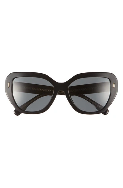Tory Burch Logo Acetate Cat-eye Sunglasses In Black