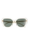 Tory Burch Logo Acetate Cat-eye Sunglasses In Dark Green