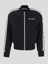Palm Angels Logo-print Track Bomber Jacket In Blackwhite