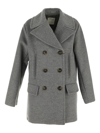 Sportmax Martora Oversized Virgin Wool Peacoat In Grey