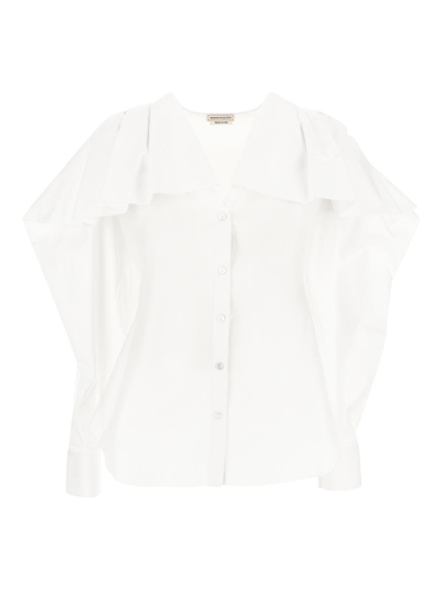 Alexander Mcqueen Flounce Shirt In White