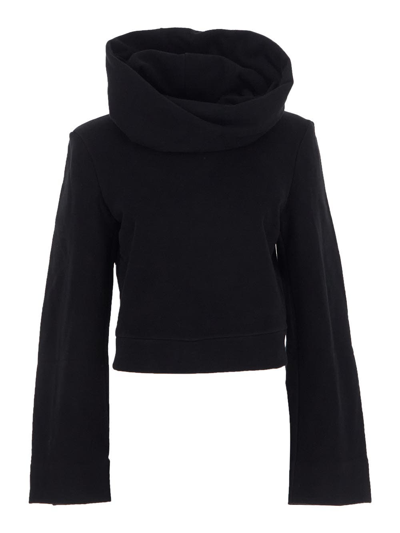 Saint Laurent Cotton Sweatshirt In Nero