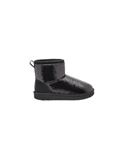 Ugg Kids' Classic Mini Mirror Ball剪羊毛靴子 In Black