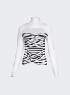 Shop Jean Paul Gaultier Mariniere Laceree Long Sleeve Top