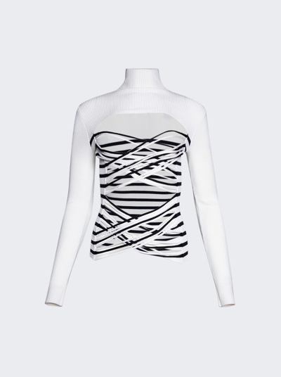 Jean Paul Gaultier Mariniere Laceree Long Sleeve Top