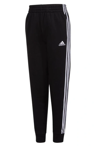 Adidas Originals Kids' 3-stripes Fleece Joggers In Black