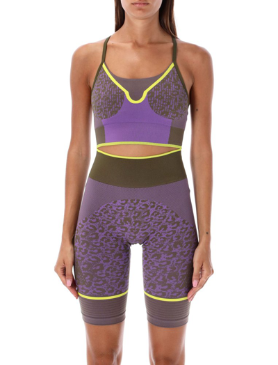 Adidas By Stella Mccartney Truestrength Seamless Medium-support Yoga Sports Bra In Purple