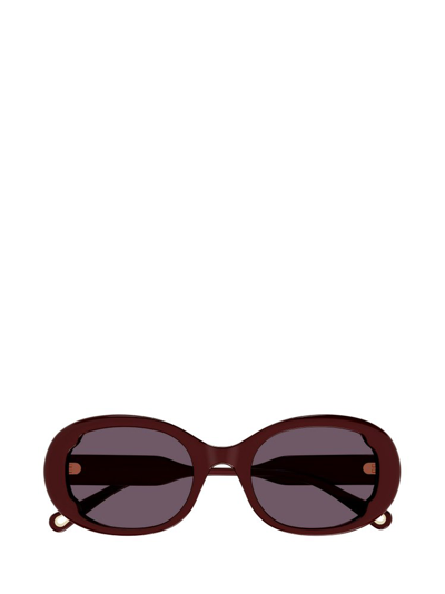 Chloé Eyewear Round Framed Sunglasses In Red