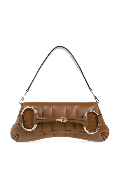 Gucci Horsebit Chain Medium Shoulder Bag In Brown