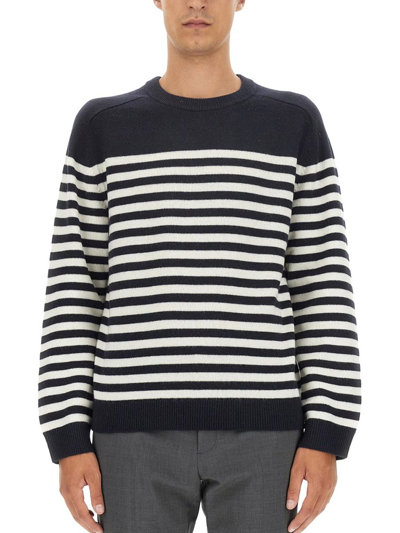 Theory Striped Crewneck Knit Jumper In Multi