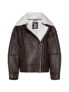 Y/PROJECT Y/PROJECT HOOK AND EYE FAUX SHEARLING AVIATOR JACKET