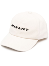 Isabel Marant Tyron Logo Cotton Twill Baseball Cap In Ecru_black