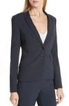 Hugo Boss Jiletara Stretch Wool Jacket In Navy