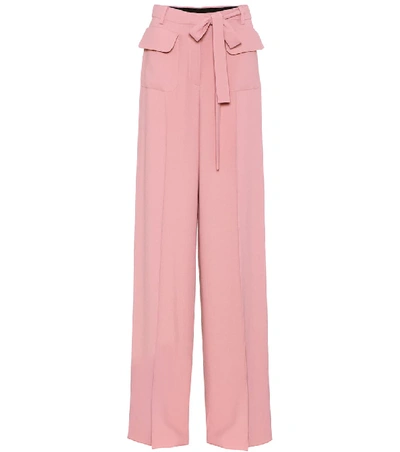 Valentino Wide-leg Trackpants In Pink