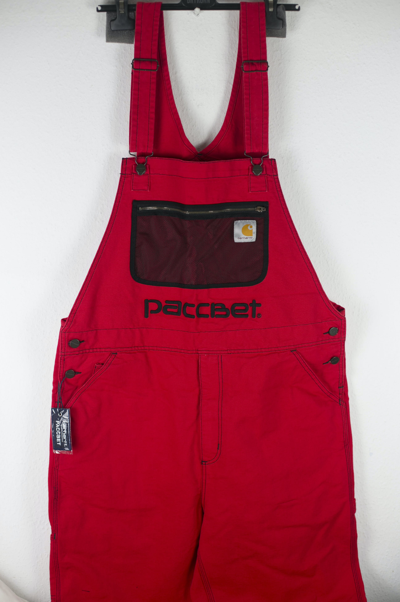 Pre-owned Carhartt Wip X Gosha Rubchinskiy Nwt Carhartt Wip X Paccbet Bib Overall Red Size Xl In Paccbet Red/black
