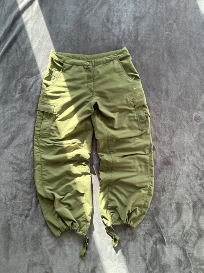 Pre-owned Nike X Vintage Nike Vintage Cargo Oversize Boxy Joggers Pants Y2k 00s 90's In Green