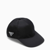 PRADA PRADA BLACK NYLON BASEBALL CAP MEN