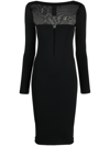 Wolford Venus Tulle-panelled Jersey Dress In Black