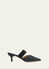 MALONE SOULIERS MAISIE TWEED KITTEN-HEEL MULES