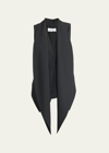 Ferragamo Sash-detail V-neck Waistcoat In Nero