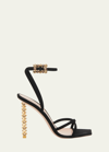 Gianvito Rossi Suede Crystal Ankle-strap Sandals In Black