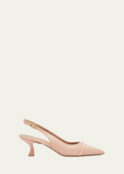 Malone Souliers Jama Leather Slingback Pumps In Peach