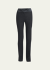 FERRAGAMO SATIN-PANEL BOOTCUT-LEG CREPE PANTS