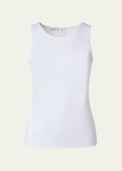 Akris Punto Modal Jersey Fitted Tank Top In Cream