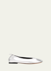 3.1 Phillip Lim Id Stretch Metallic Ballerina Flats In Silver
