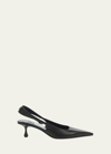 JIMMY CHOO AMEL LEATHER SLINGBACK PUMPS