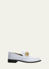 JW ANDERSON POPCORN METAL-STRAP CLASSIC LOAFERS