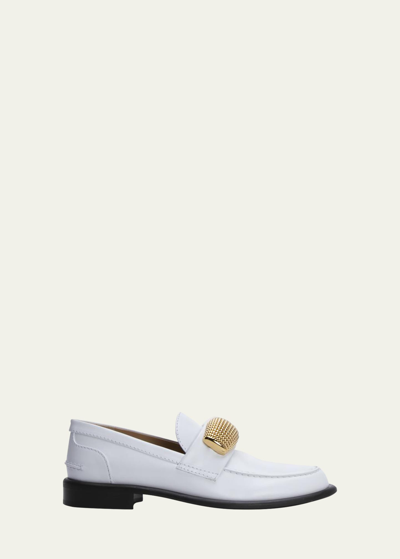 Jw Anderson Popcorn Metal-strap Classic Loafers In White