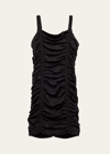 Katiej Nyc Girl's Ruched Scarlett Dress In Black