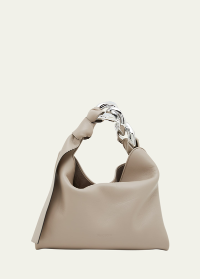 Jw Anderson Small Chain Leather Top-handle Bag In Taupe