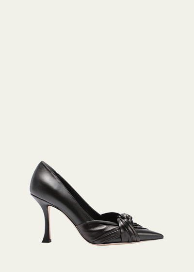Jimmy Choo Hedera Leather Knot Pumps In Black