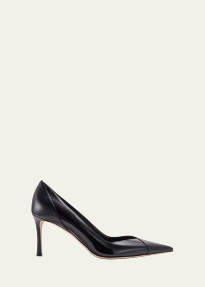 Jimmy Choo Cass 75mm Leather Stiletto Pumps In Black/black