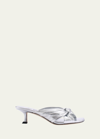 Jimmy Choo Women's Avenue 85mm Metallic Leather Sandals In Silver