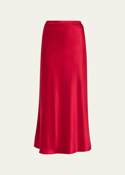 Sprwmn Bias-cut Satin Maxi Skirt In Scarlet