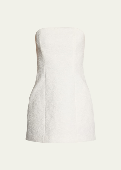 Anna Quan Paris Textured Strapless Mini Dress In White