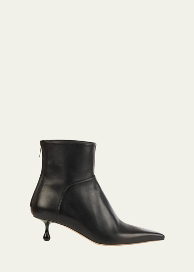 Jimmy Choo Cycas Leather Ankle Boots In Black