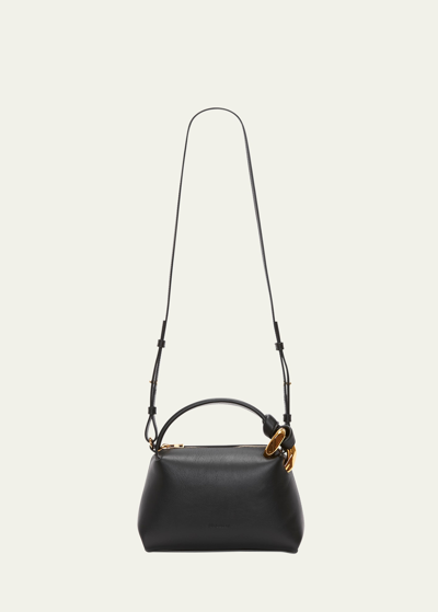 Jw Anderson Chain Leather Crossbody Bag In 999 Black
