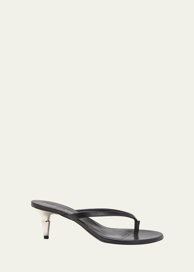 PROENZA SCHOULER LEATHER SPIKE-HEEL FLIP FLOP SANDALS