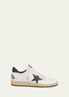 Golden Goose Women's Ball Star Sneakers In White Nappa Leather With Black Leather Star And Heel Tab In White Black