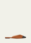Veronica Beard Carlotta Suede Cap-toe Ballerina Mules In Blkcaramel