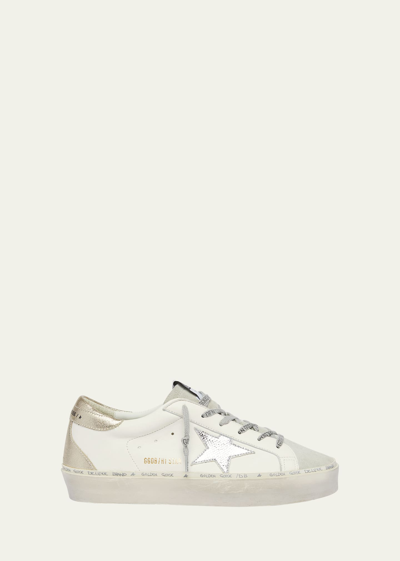 Golden Goose Hi Star Nappa Upper Suede To In White Ice Silver