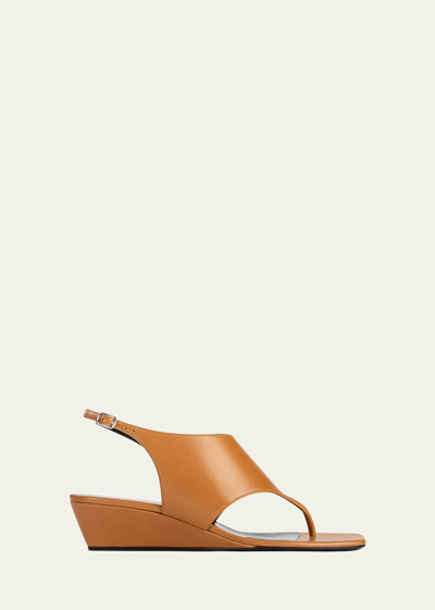 Pierre Hardy Amber Demi-wedge Leather Sandals In Cognac
