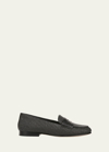 Veronica Beard Raffia Leather Slip-on Penny Loafers In Blackblack